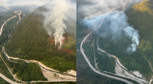UPDATE: Wildfire alongside the Coquihalla grows to 15 hectares