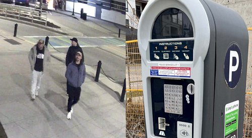 Police trying to ID 3 men accused of putting fraudulent QR codes on Kelowna parking meters