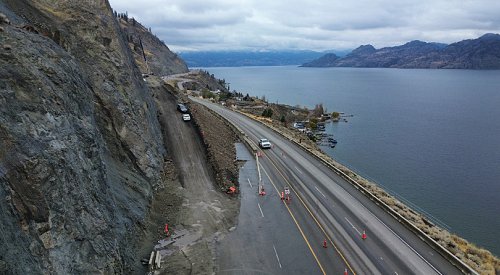 Hwy 97 traffic patterns will change as long-term repairs begin at Summerland slide site